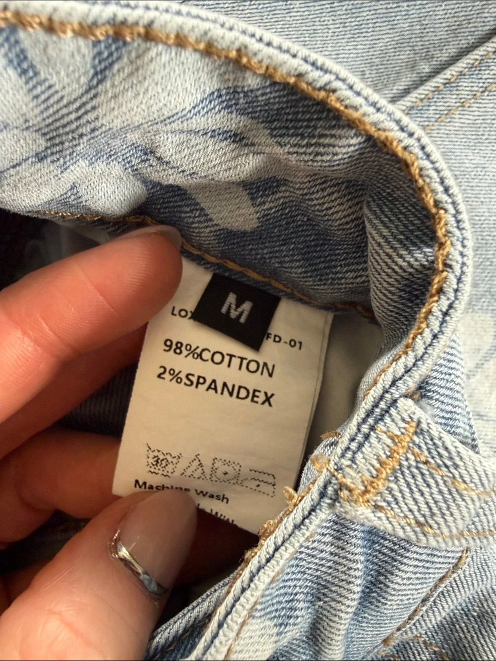 Women's Light Blue Floral Print Barrel Jeans - Picture 4 of 6